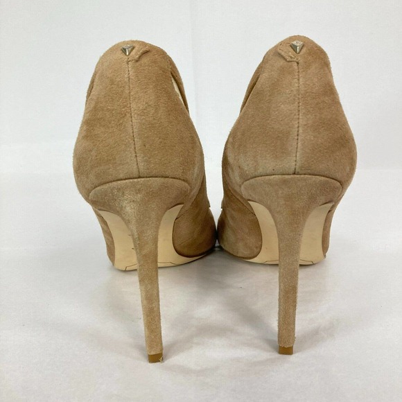 Sam Edelman Shoes Womens Sz 7 Beige Suede Leather Mesh Cutout Pointed Toe Heels - Picture 4 of 7